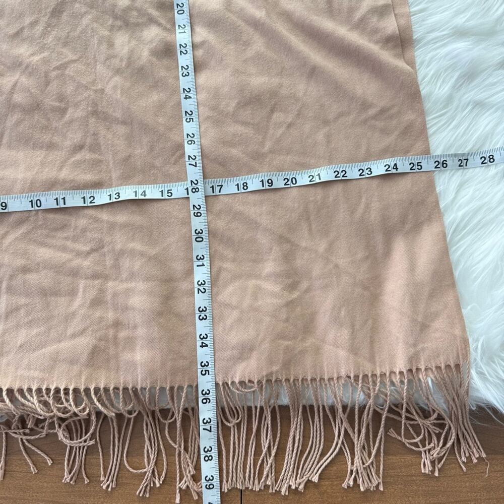 Unbranded | Cashmere Camel Caramel Long Fringe Unisex Scarf Wrap Soft Warm Tan - Picture 2 of 5